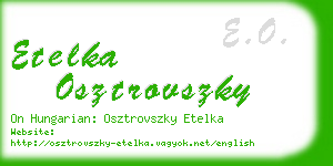 etelka osztrovszky business card